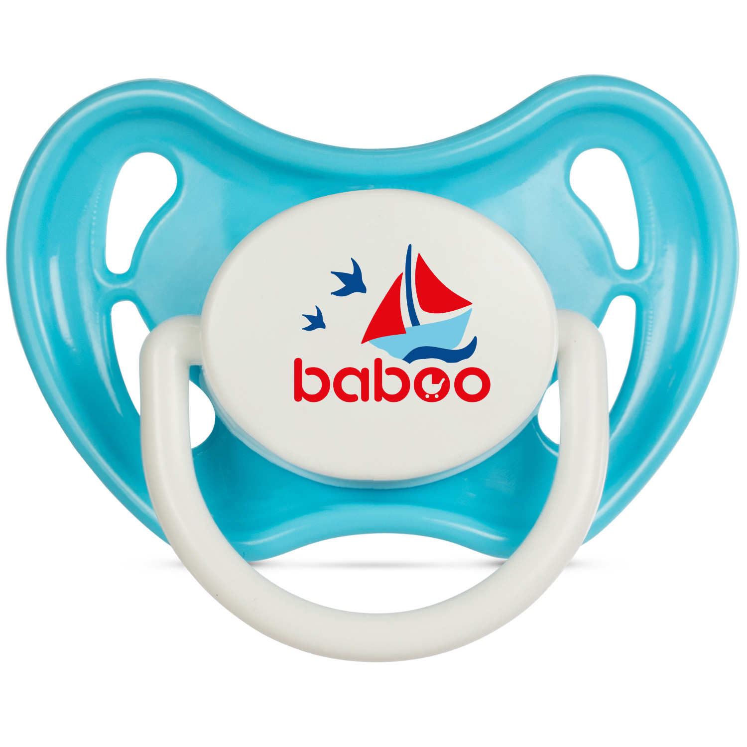 Бабуу FOR KIDS Baboo silicone round blue pacifier Marine 0+ months