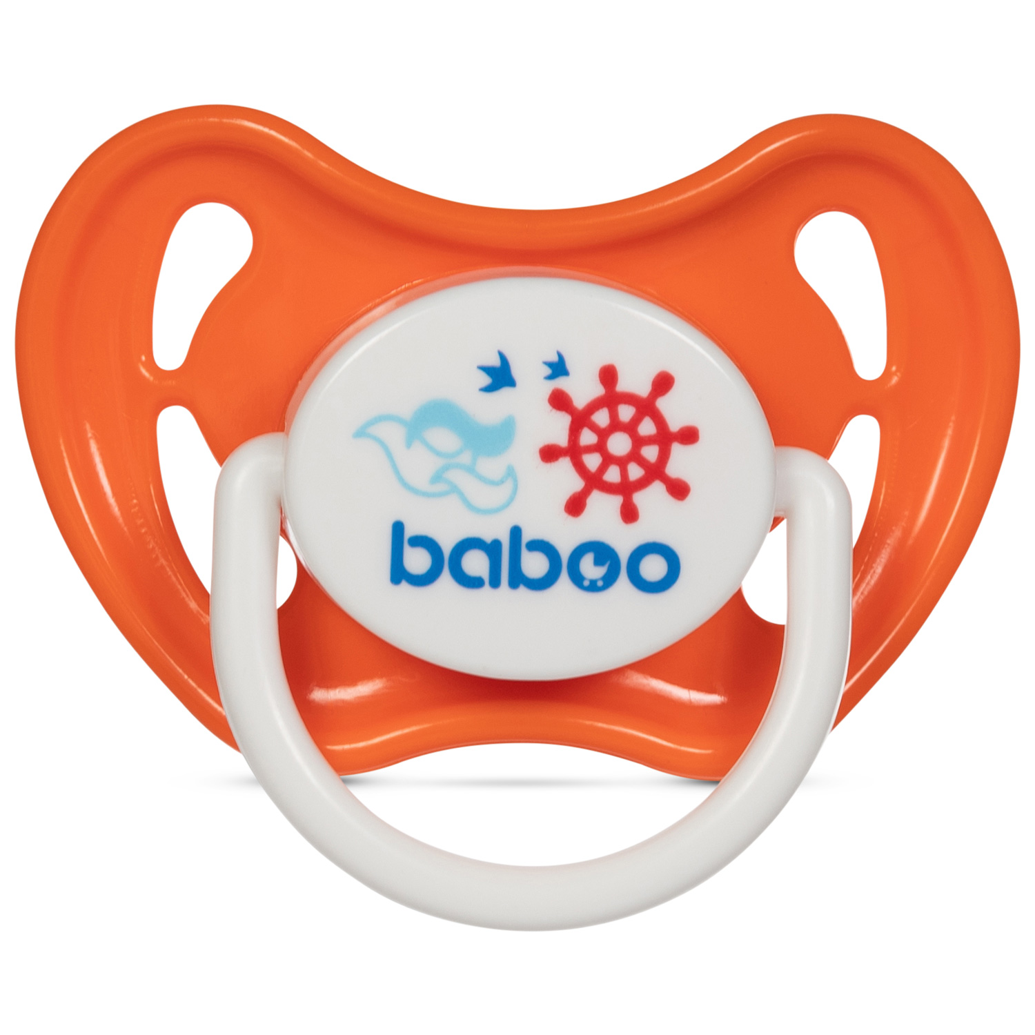 Бабуу FOR KIDS Baboo silicone round orange pacifier Marine 6+ months