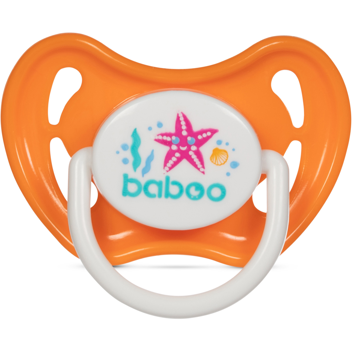 Бабуу FOR KIDS Baboo silicone round orange pacifier Sea Life 6+ months