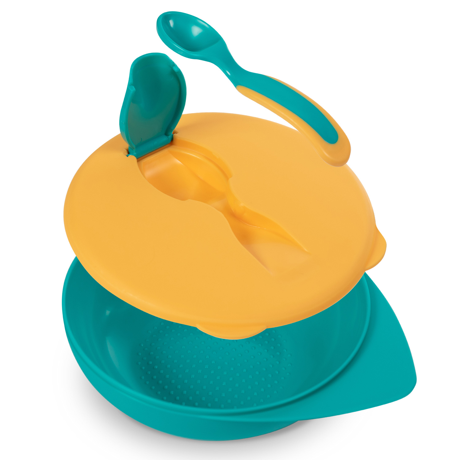 Бабуу FOR KIDS Baboo orange plate with lid and spoon 6+ months