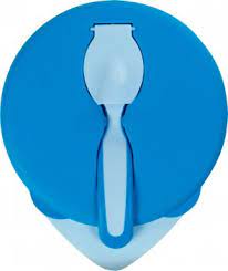 Бабуу FOR KIDS Baboo bowl with lid and spoon, blue, 6m+