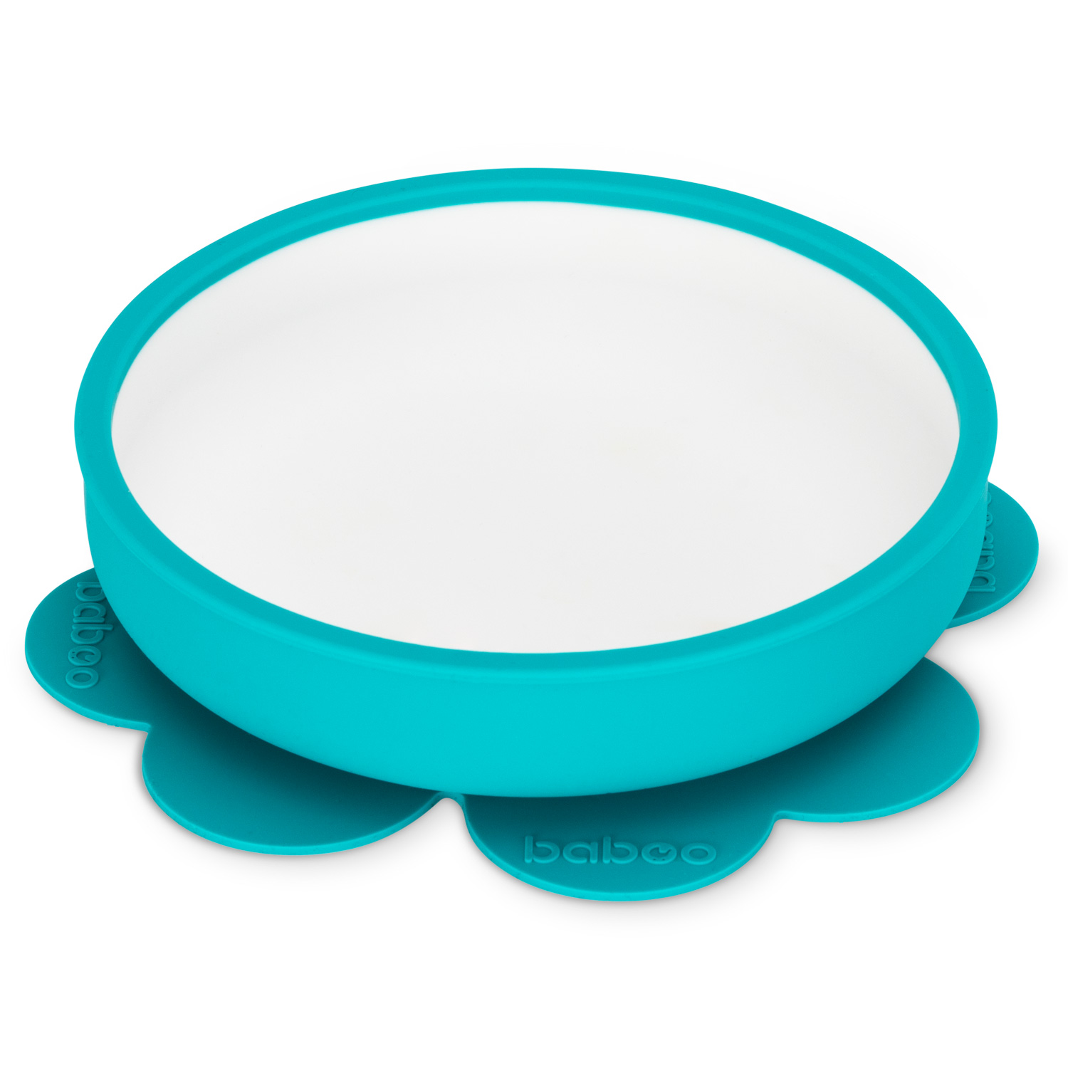 Бабуу FOR KIDS Baboo turquoise silicone plate with suction base 390ml 6+ months