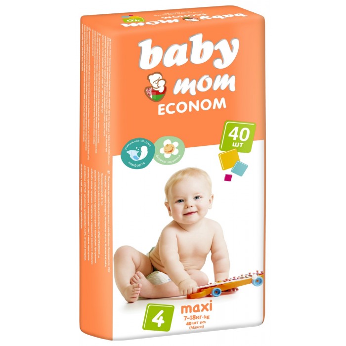 БелЭмса FOR KIDS BelEsma Baby Mom Econom Maxi #4 diapers 7-18kg 40pcs