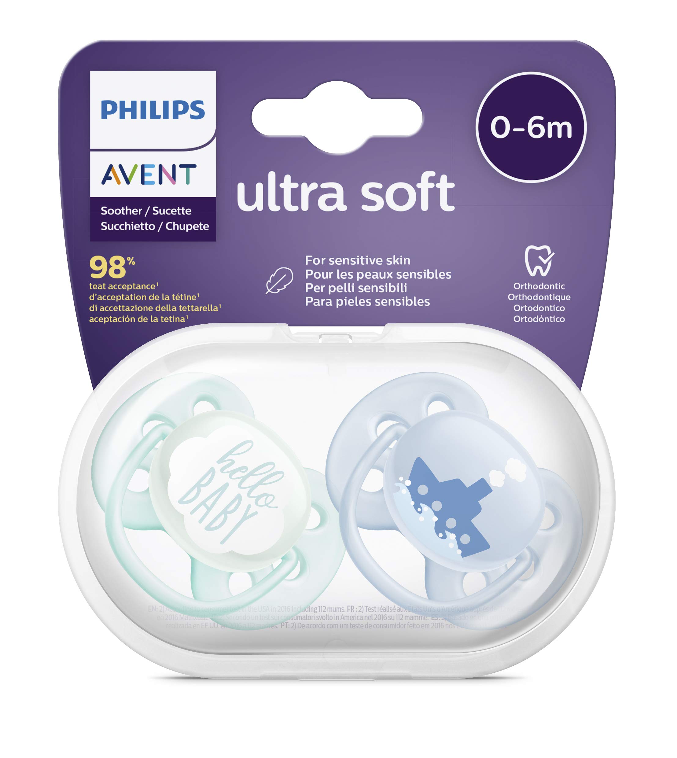 Авент FOR KIDS Avent silicone soothers 0-6 months #376/19