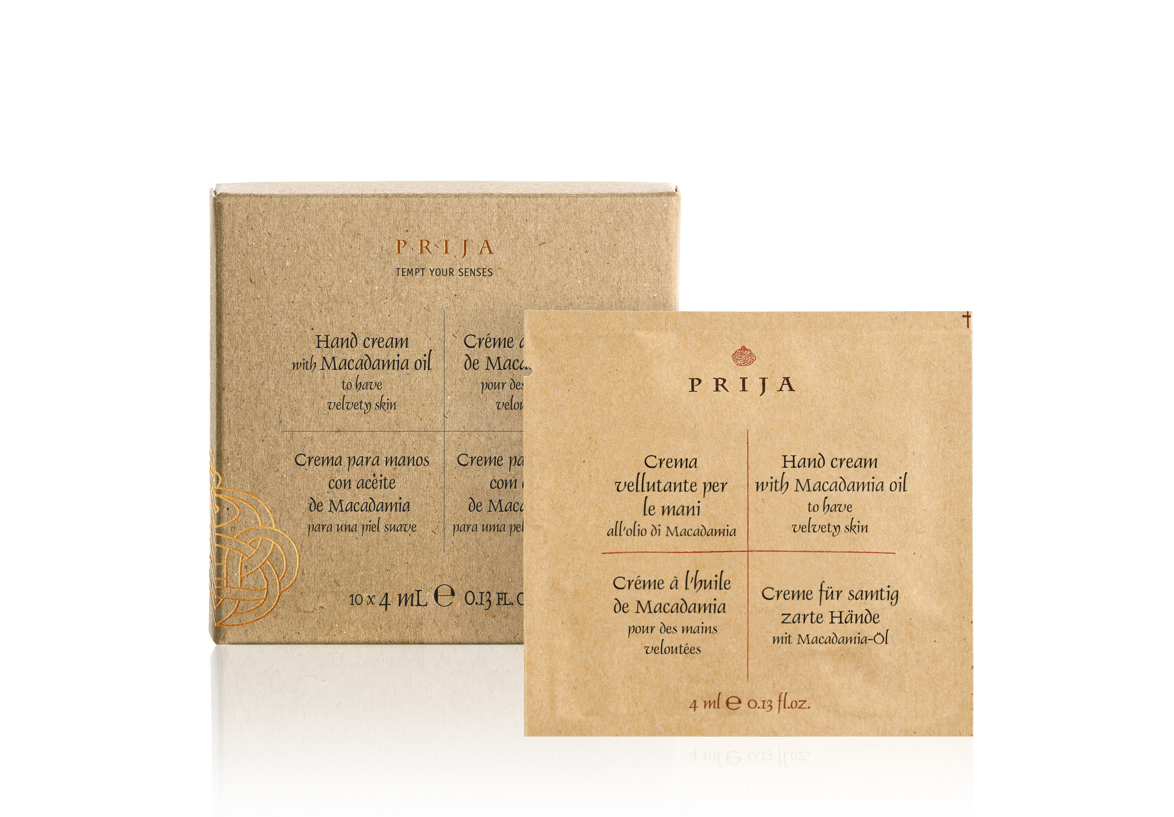 Прижа CARE PRODUCTS Prija hand cream with macadamia oil 4ml 10pcs