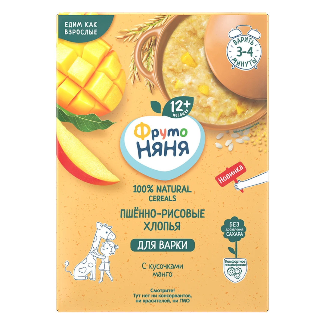 Фруто FOR KIDS Fruto Nyanya millet-rice flakes with 12+ months 200g
