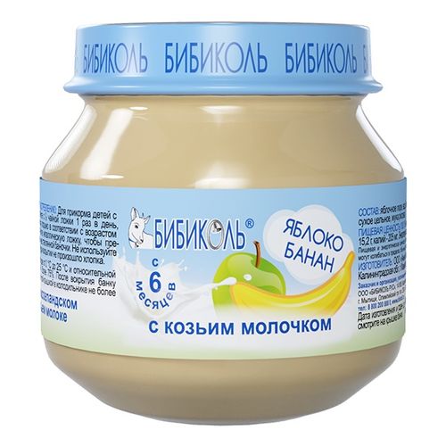 Бибиколь FOR KIDS Bibicall puree with goat milk apple, banana from 6 months 80g