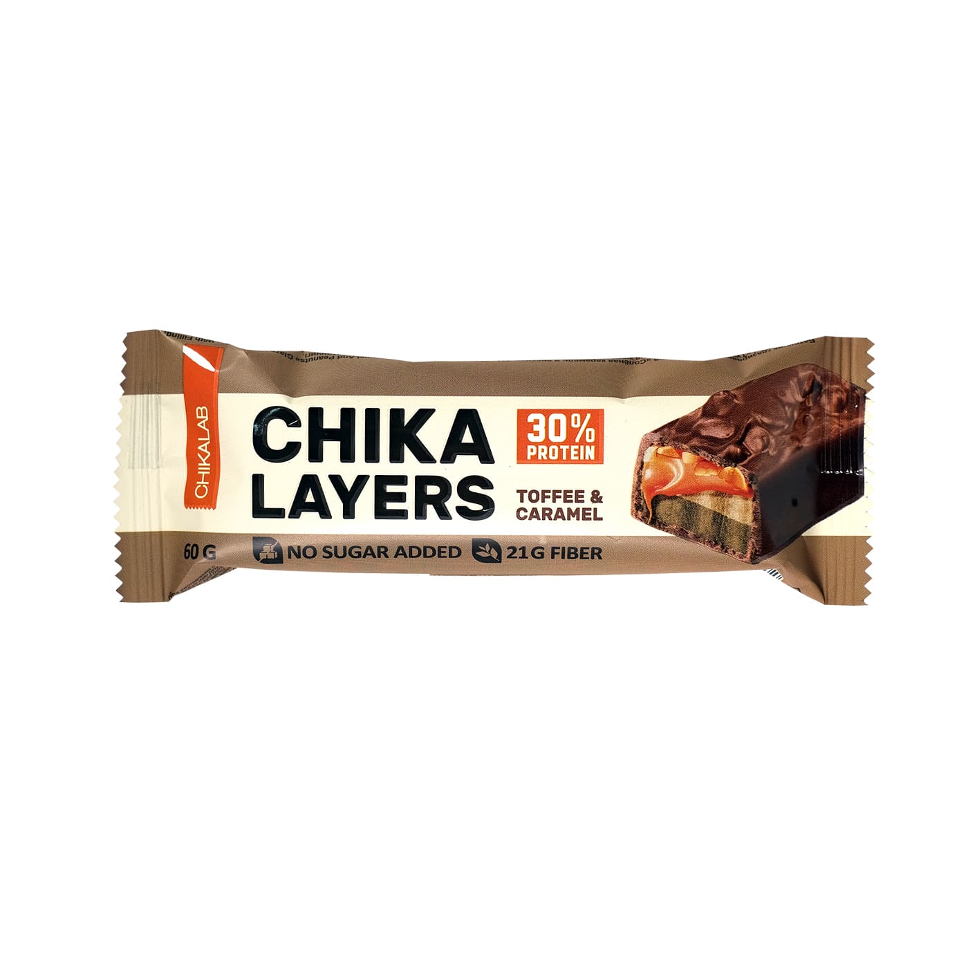 Чика CARE PRODUCTS Chikalab Chika Layers protein bar with peanut and caramel 60g