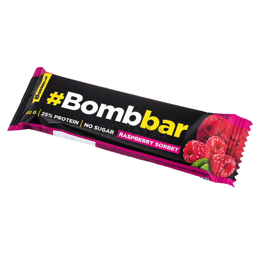 Бомббар CARE PRODUCTS Bombbar raspberry sorbet protein bar 40g