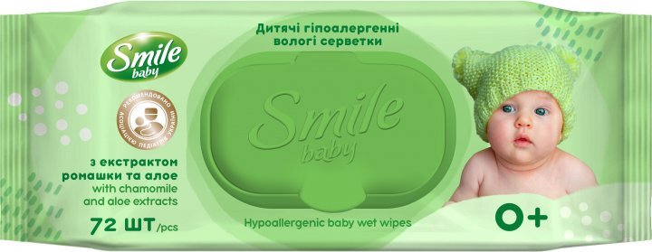Смайл FOR KIDS Smile Wet wipes antibacterial. x72