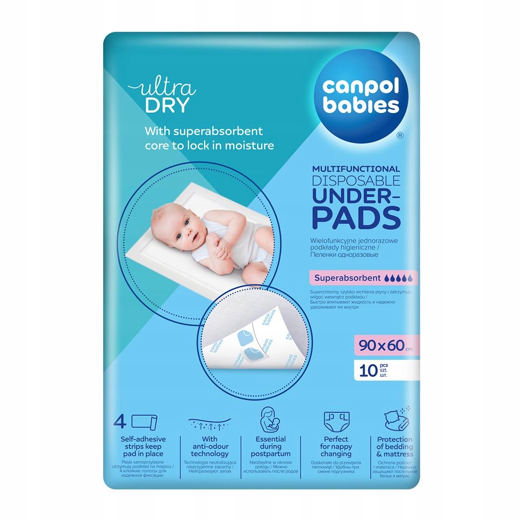 Канпол FOR KIDS Canpol disposable diapers 90 x 60cm 10pcs