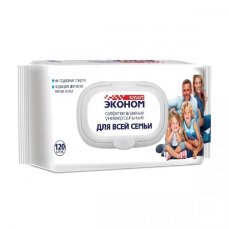 Влажные FOR KIDS Econom Smart universal wet wipes for the family 120pcs