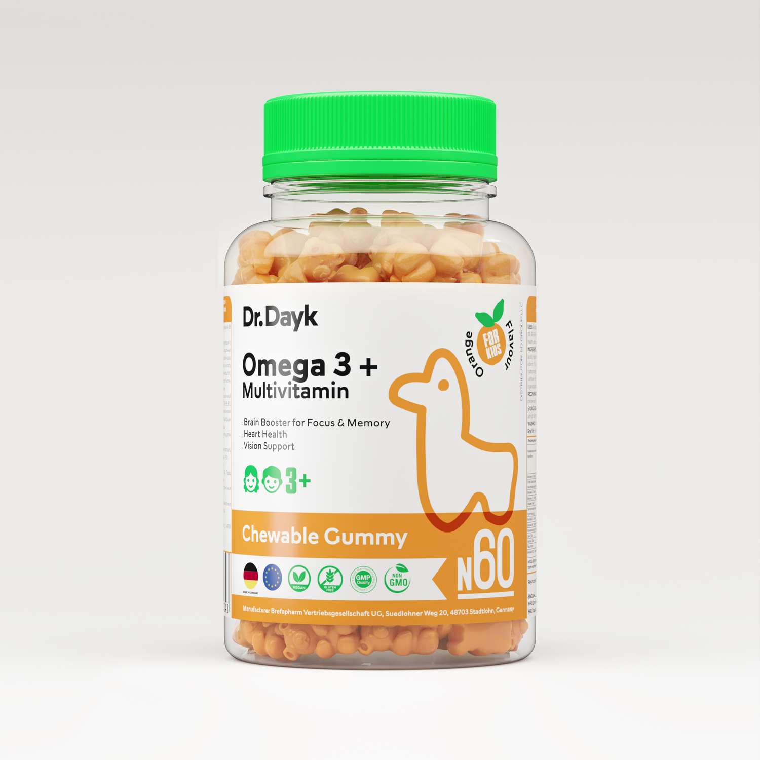 Доктор MEDICINES Dr.Dayk Omega 3 + multivitamins kids gummy x 60 orange