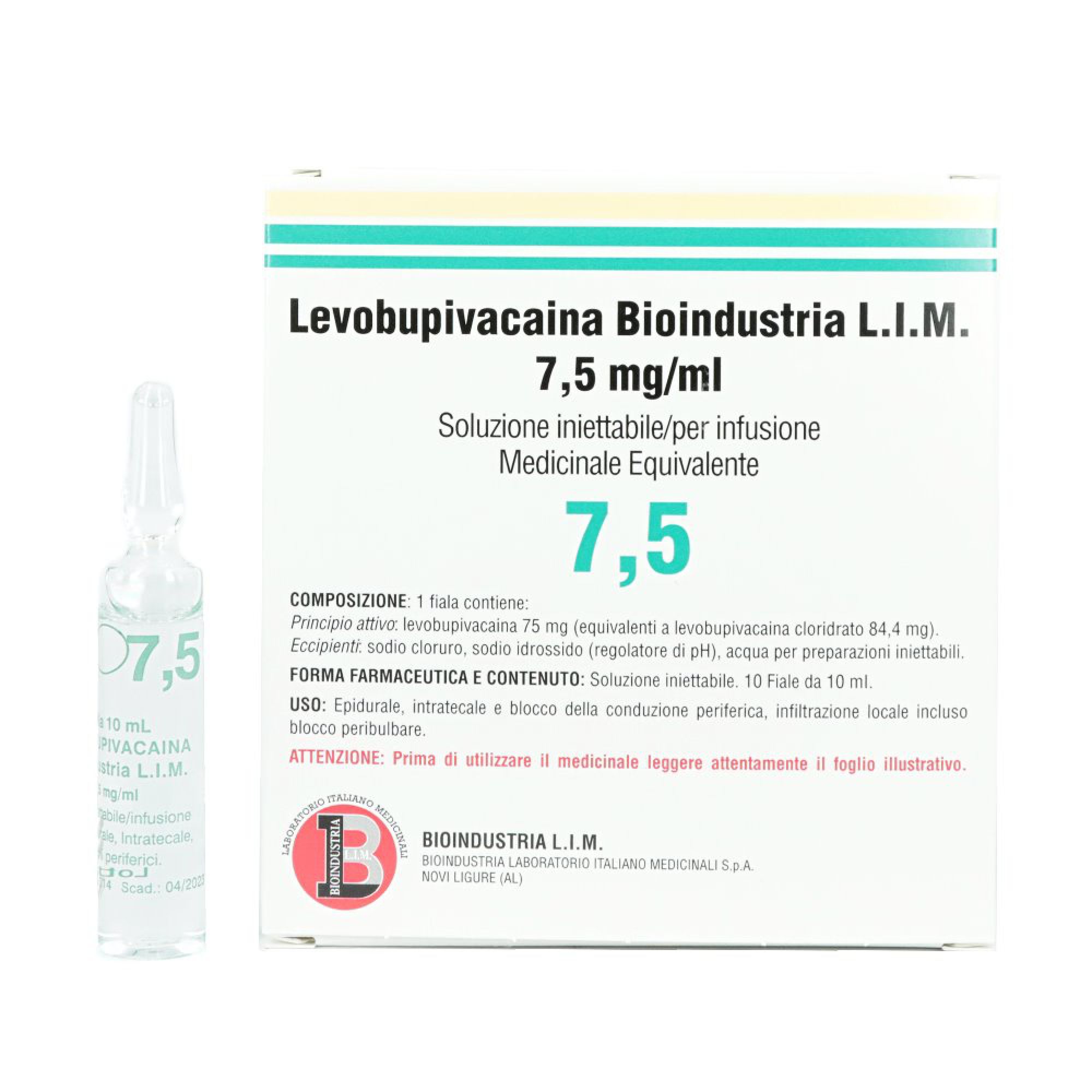 Левобупивакаин MEDICINES Levobupivacaine Bioindustria sol. for inj. 7.5mg/ml amp. 10ml x10