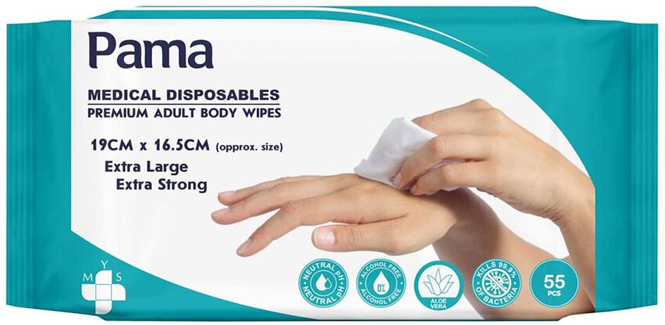 Пама FOR KIDS Pama antibacterial medical wet wipes 55pcs