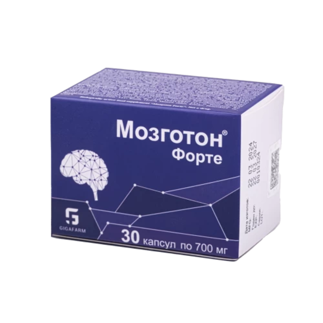 Мозготон ЛЕКАРСТВЕННЫЕ СРЕДСТВА Мозготон Форте капсулы 700мг x 30