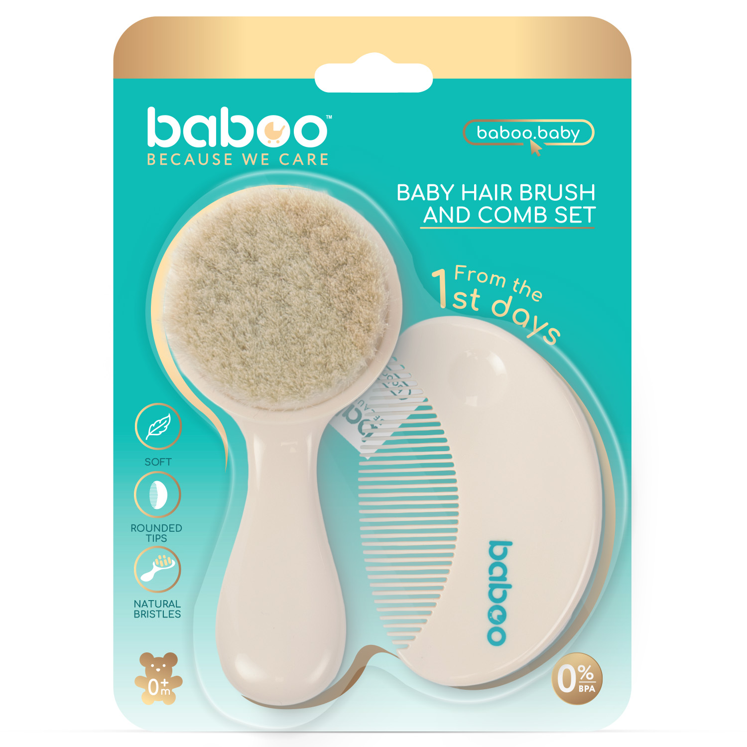 Бабуу FOR KIDS Baboo Brush & Comb Set 0+ Months