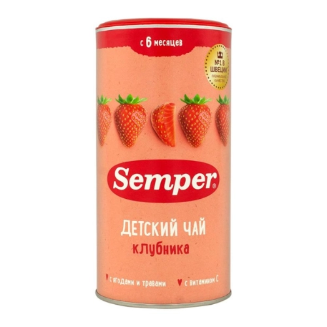 Сэмпер ПРОДУКТЫ ДЛЯ ДЕТЕЙ Сэмпер чай клубника 6+ месяцев 180г