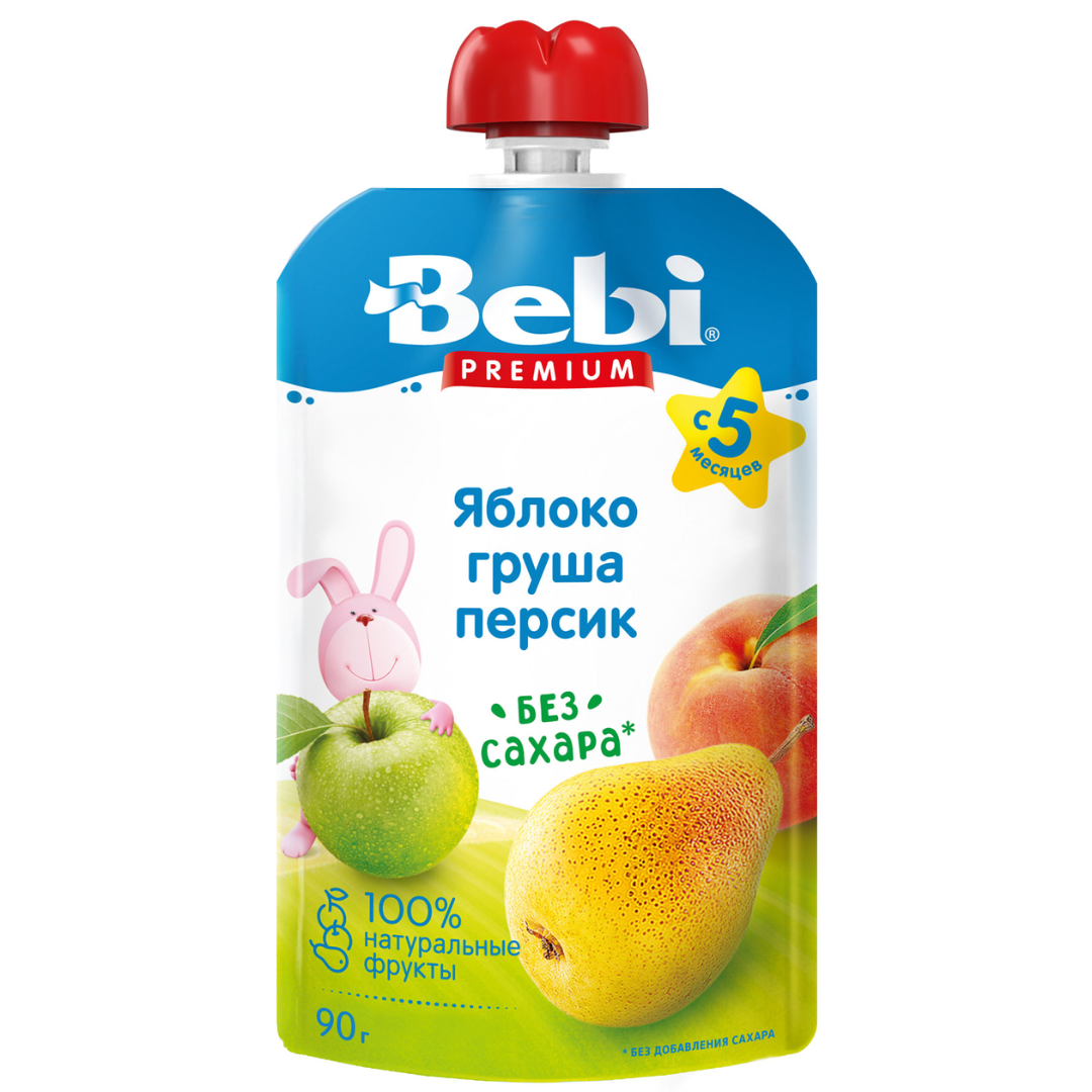 Беби FOR KIDS Baby Premium apple, peach puree 5+ months 90g