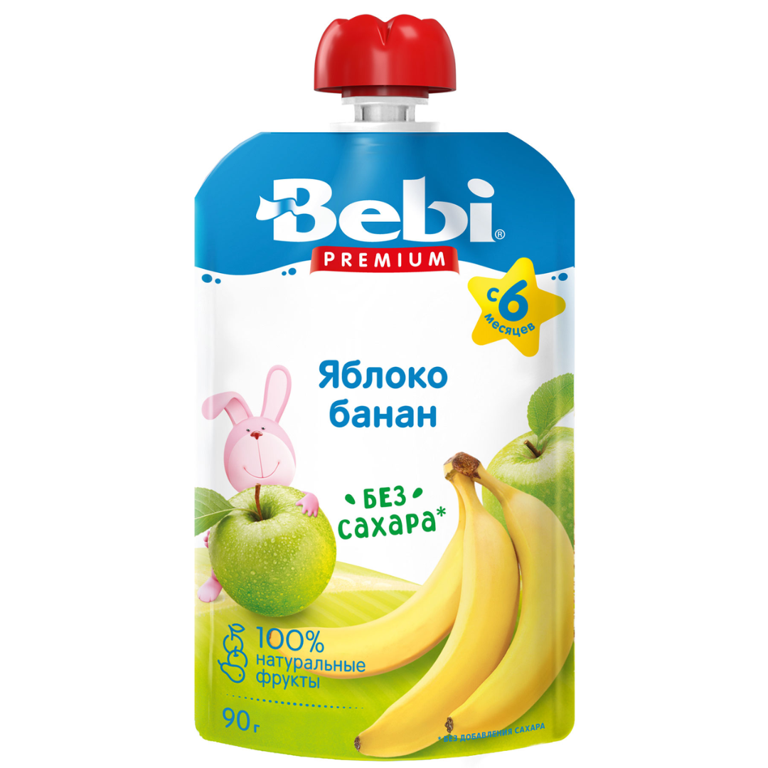 Беби FOR KIDS Baby Premium apple, banana puree 6+ months 90g