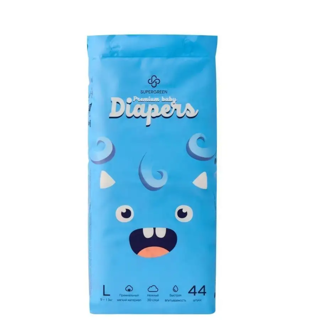Супергрин FOR KIDS Supergreen Premium diapers L 9-13kg 44pcs