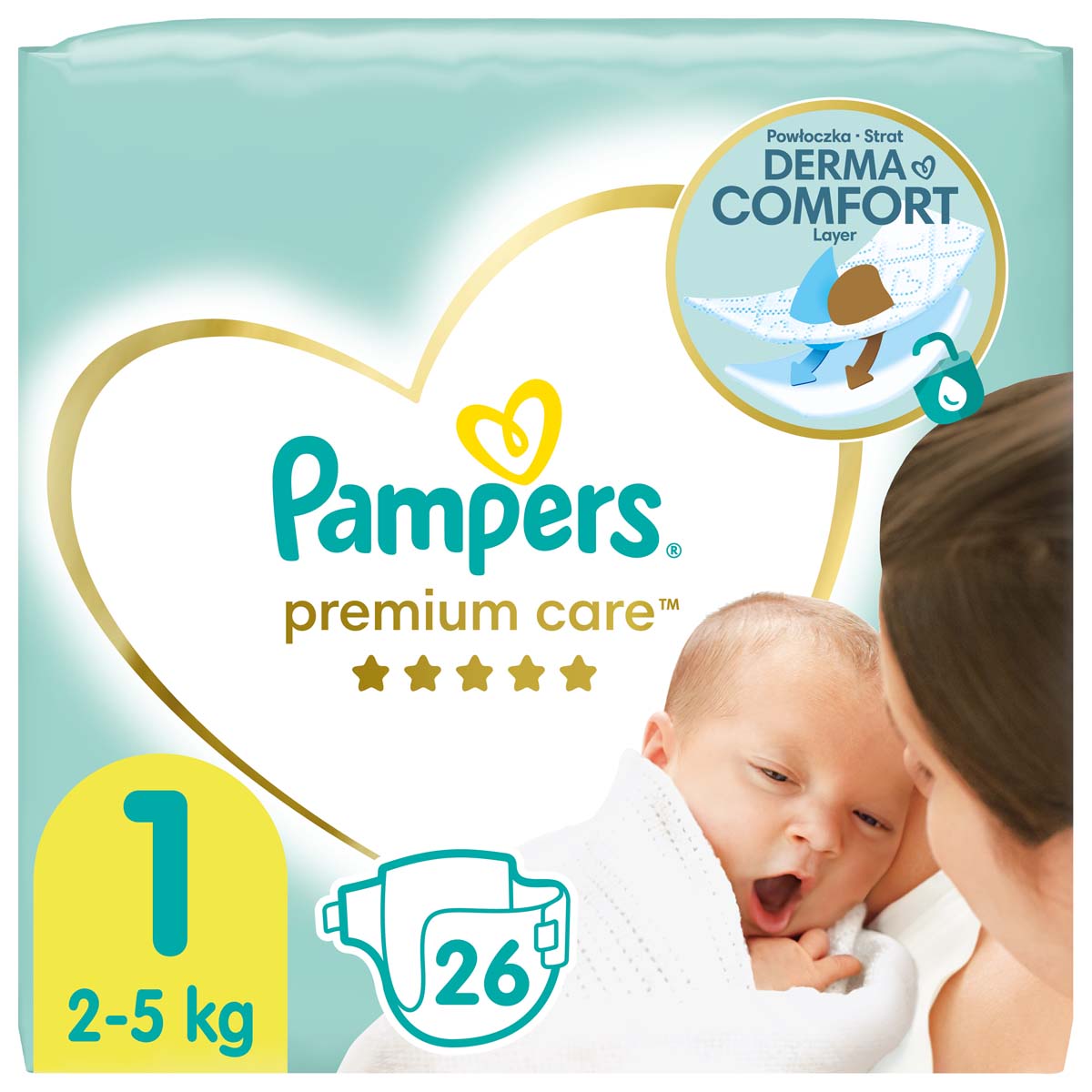 Памперс ПРОДУКТЫ ДЛЯ ДЕТЕЙ Памперс Premium Care подгузники #1 2-5кг 26шт