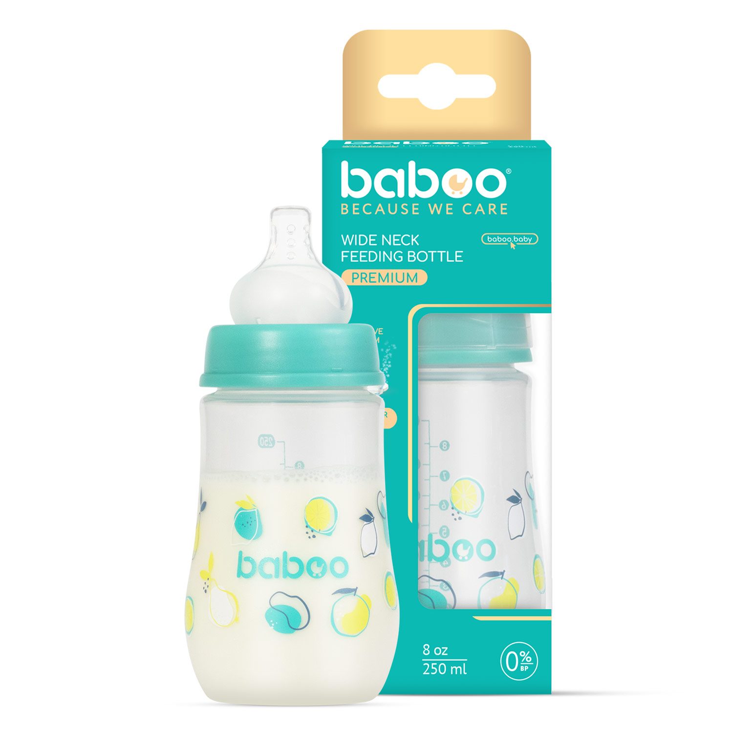 Бабуу FOR KIDS Baboo anti-colic feeding bottle, blue 250ml