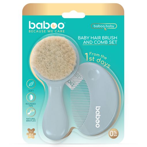 Бабуу FOR KIDS Baboo Brush & Comb Set 0+ Months (12-008)