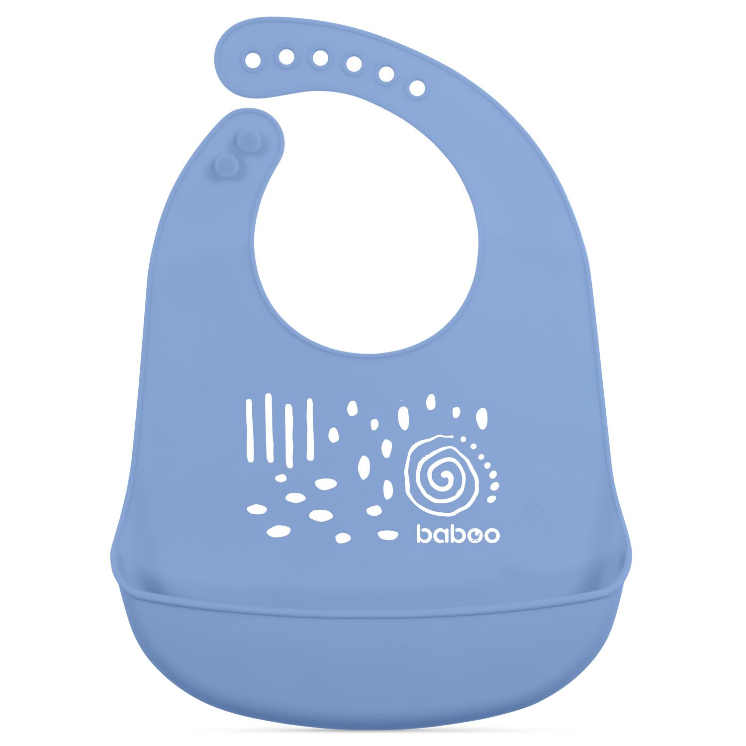 Бабуу FOR KIDS Baboo Silicone bib with pocket, blue