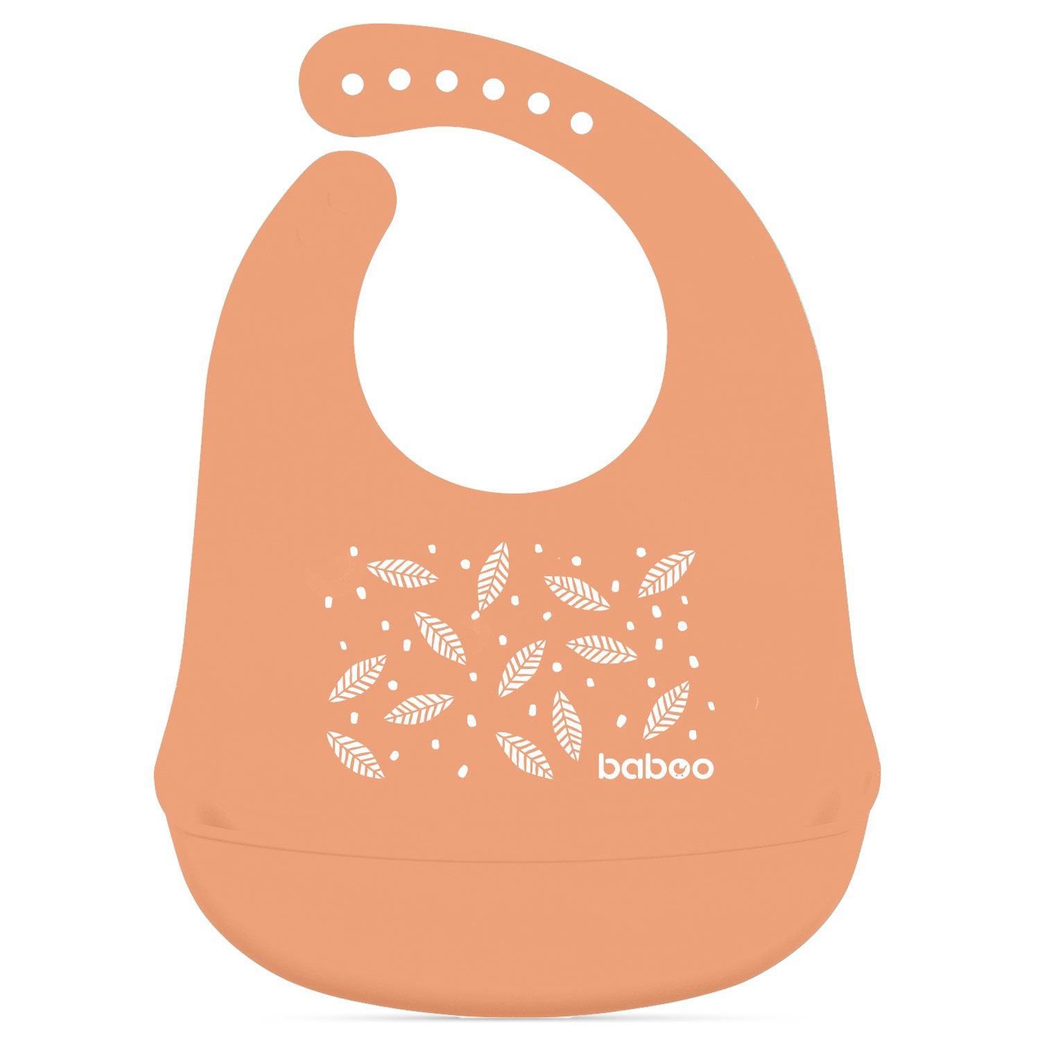 Бабуу FOR KIDS Baboo Silicone bib with pocket, orange