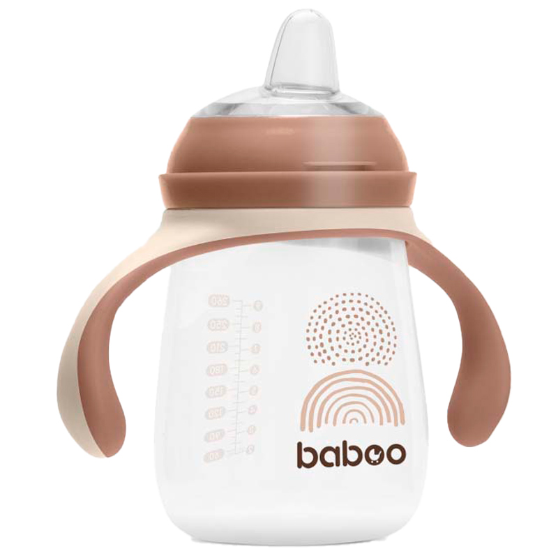 Бабуу FOR KIDS Baboo Cup with silicone spout, brown 200ml 6months+