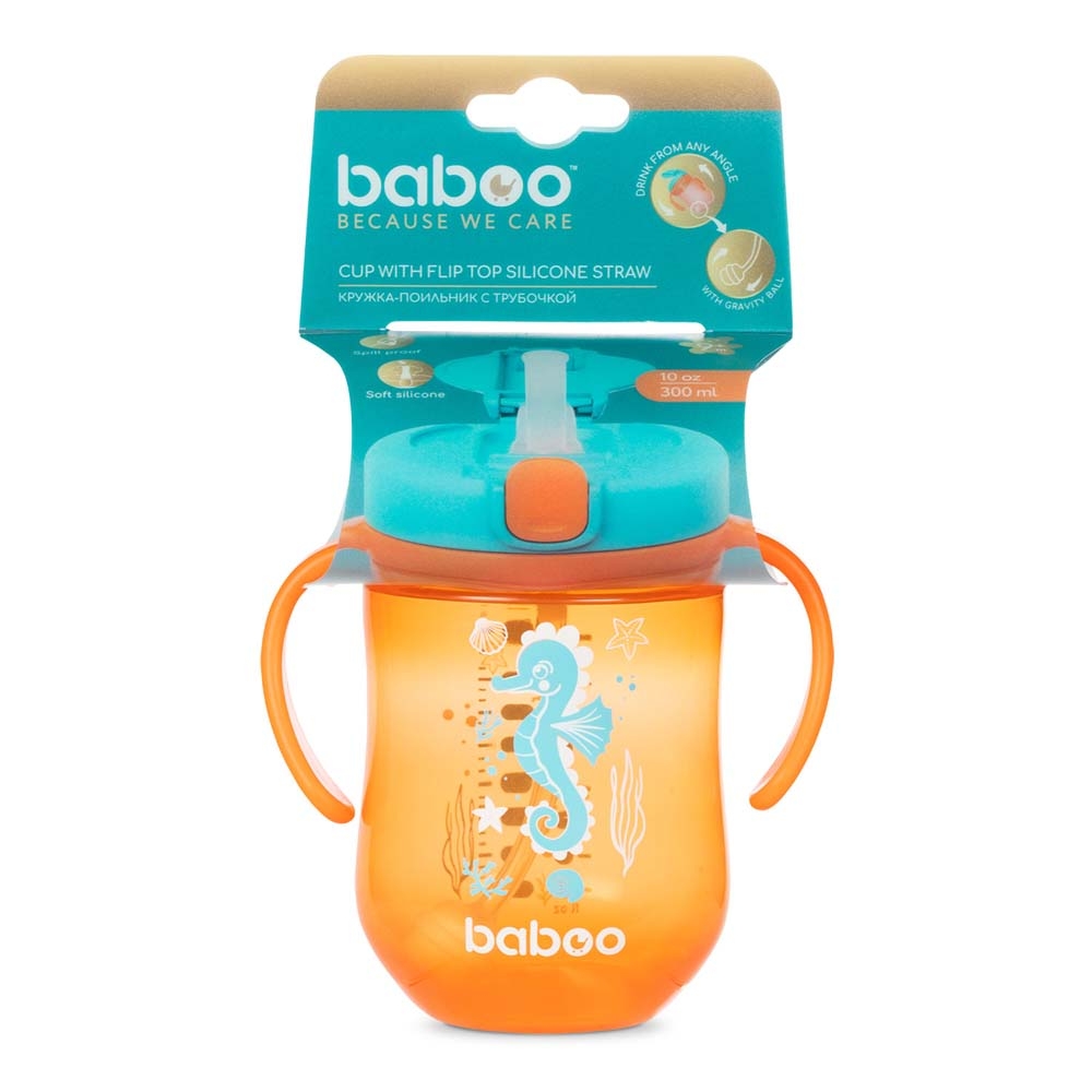 Бабуу FOR KIDS Baboo Cup with silicone spout, Sea Life 300ml 9months+