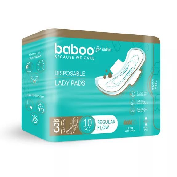 Бабуу FOR KIDS Baboo disposable maternity pads ultra-thin 10pcs,