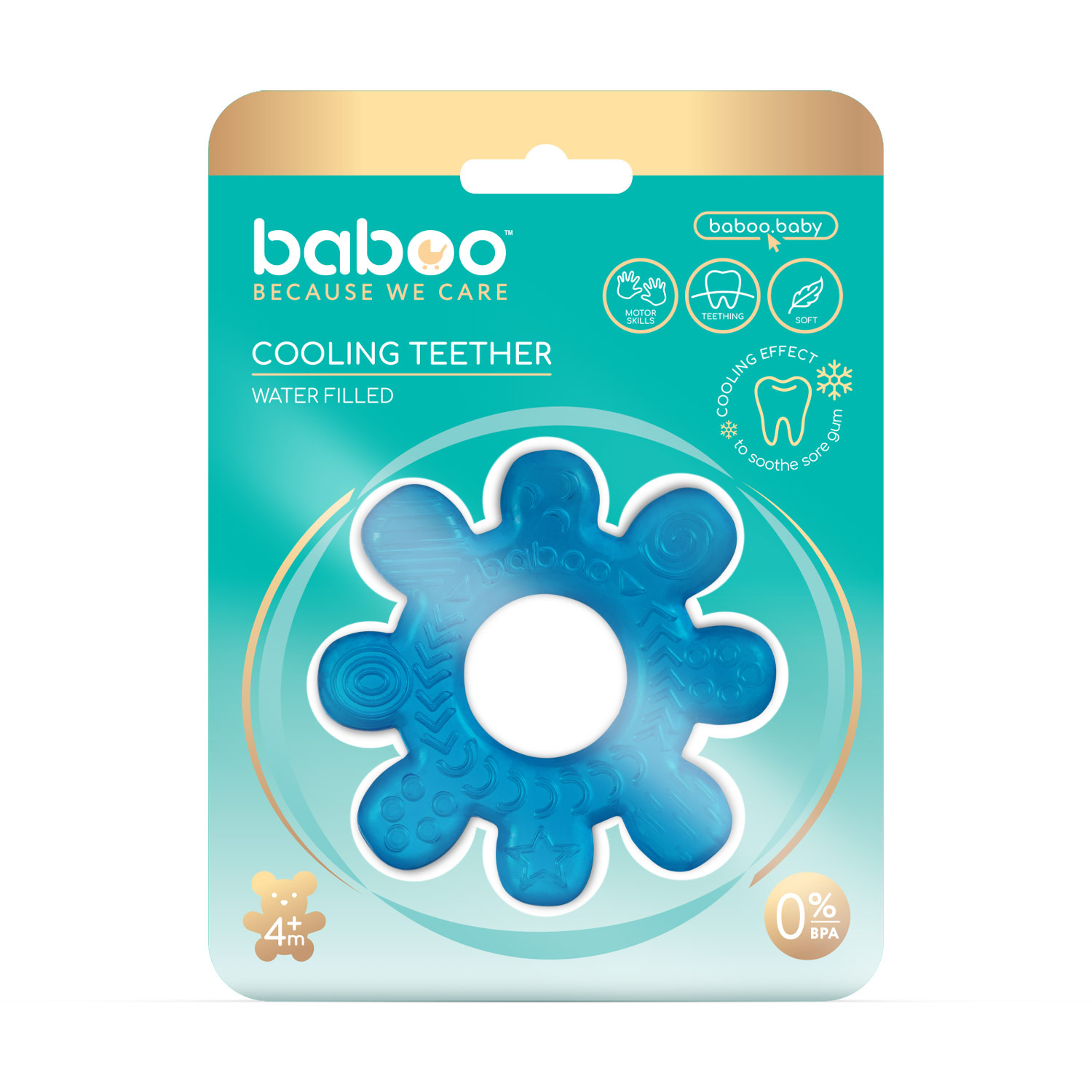 Бабуу FOR KIDS Baboo silicone teether Wheel blue 4m+