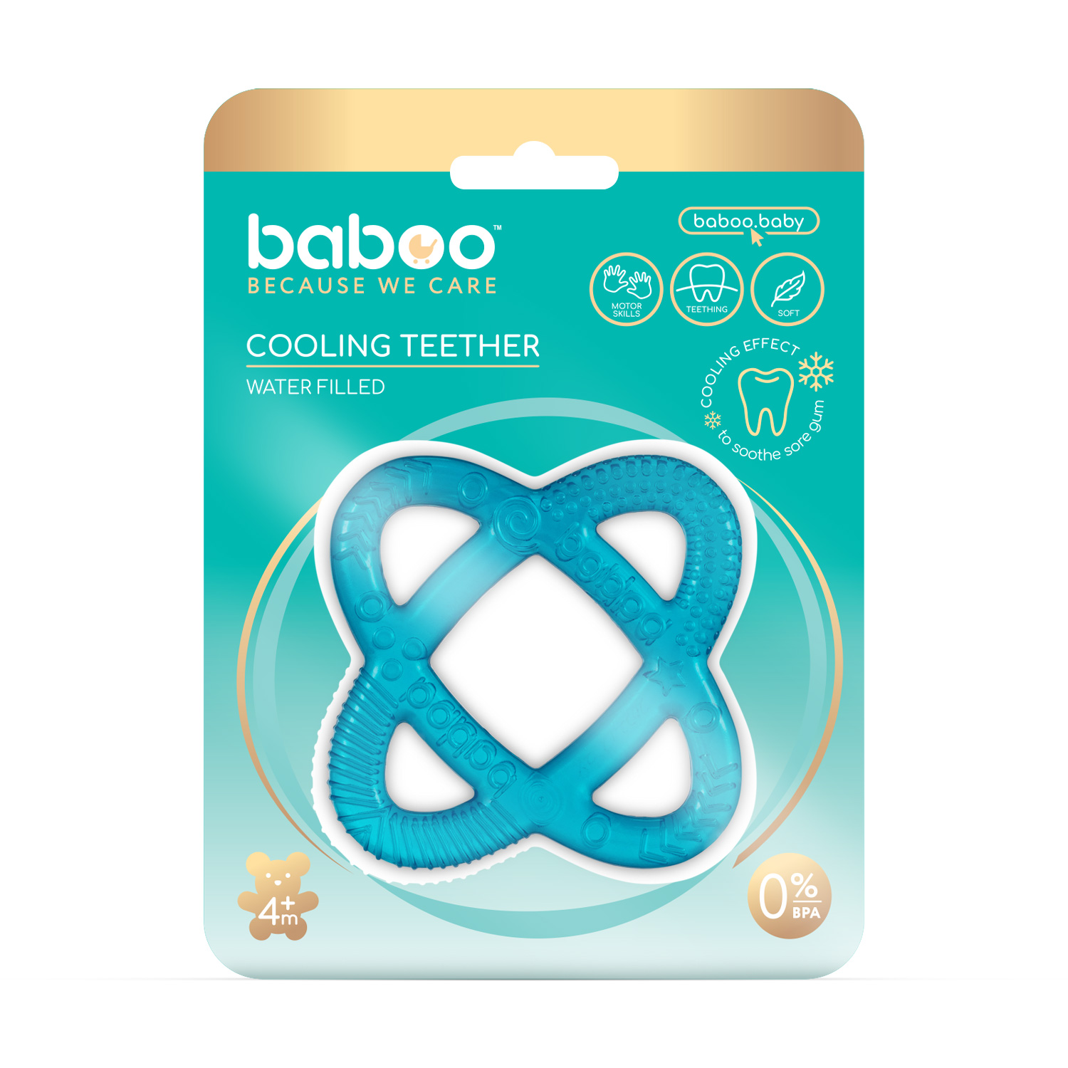 Бабуу FOR KIDS Baboo silicone teether Sphere blue 4m+