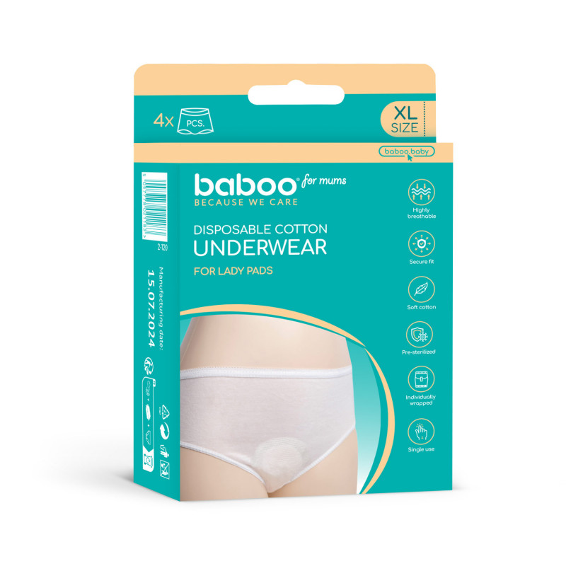 Бабуу FOR KIDS Baboo disposable absorbing pants XL 4pcs