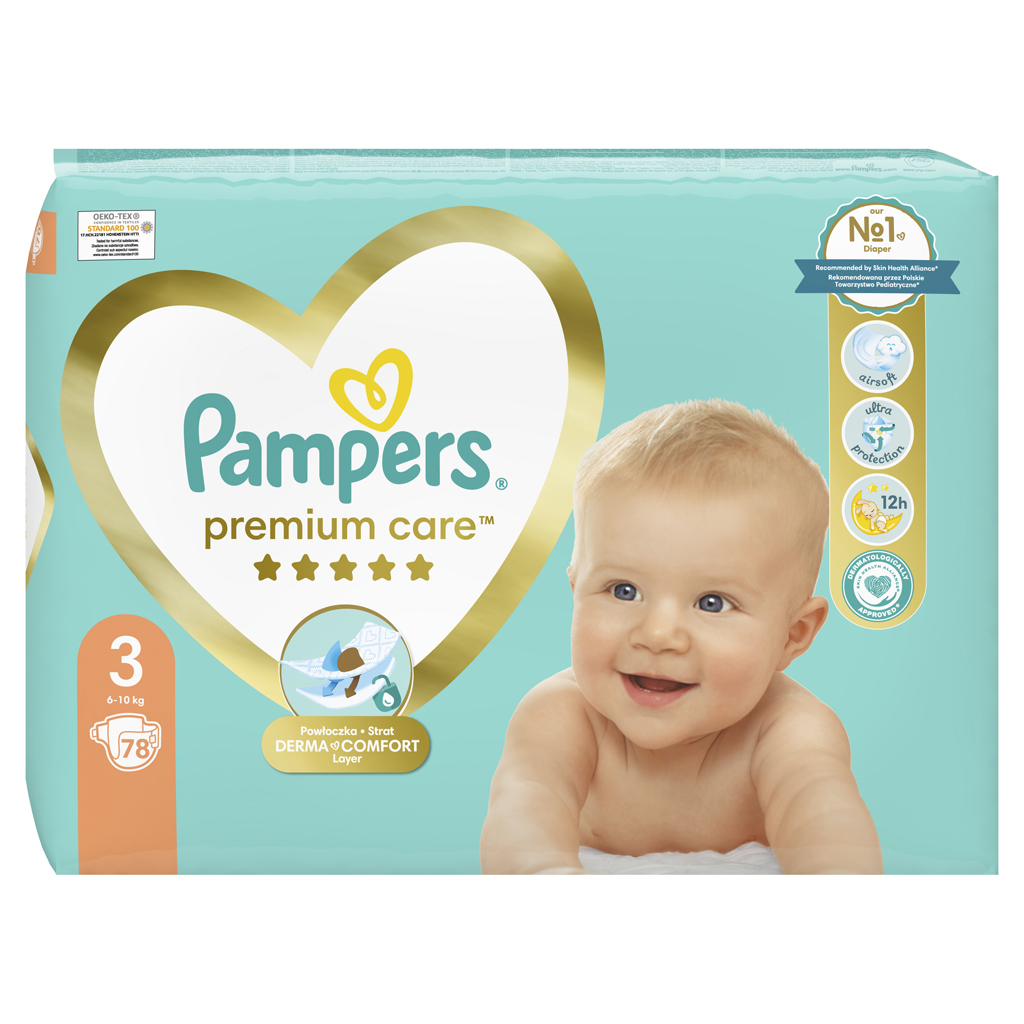 Памперс FOR KIDS Pampers diapers #3 Premium Care 6-10кг 78pcs