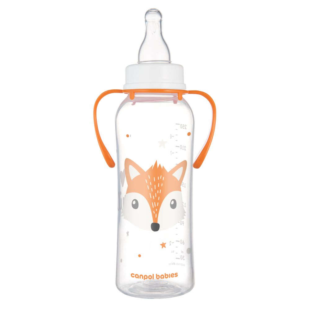 Канпол FOR KIDS Canpol Plastic bottle. Cute animals, orange 250ml, 4069