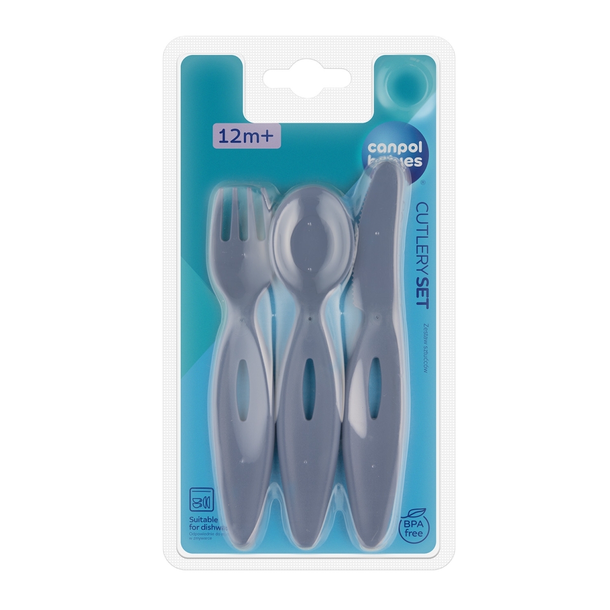 Канпол FOR KIDS Canpol spoon, fork and knife set, blue 4115