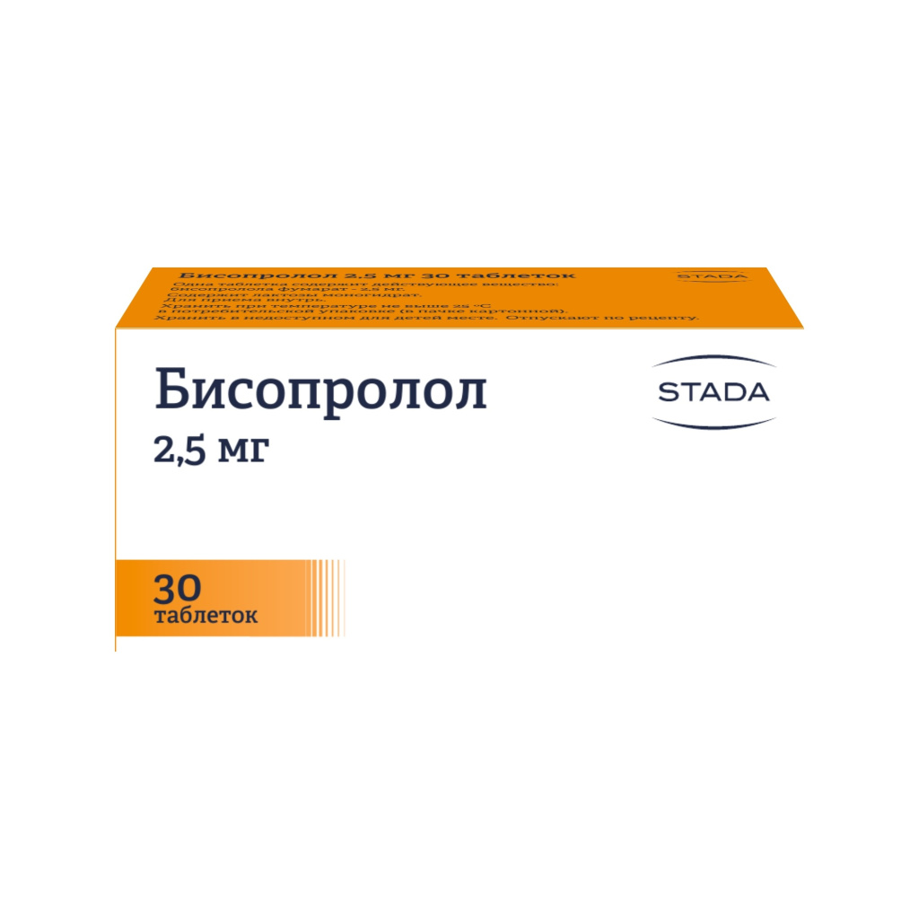 Бисопролол MEDICINES Bisoprolol-Stada tablets 2.5mg x 30