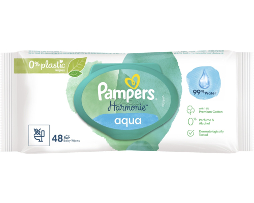 Памперс FOR KIDS Pampers wet wipes Harmonie aqua 48pcs