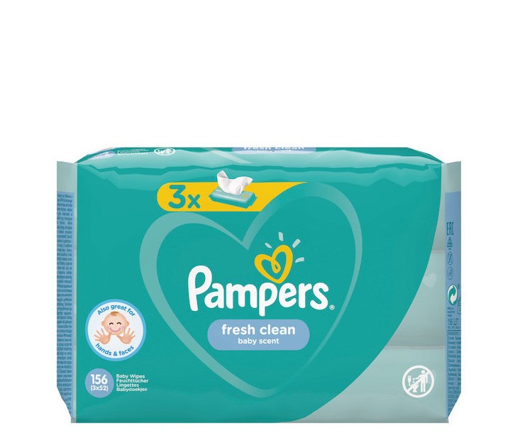 Памперс FOR KIDS Pampers wet wipes fresh clean 3 x 52 pcs