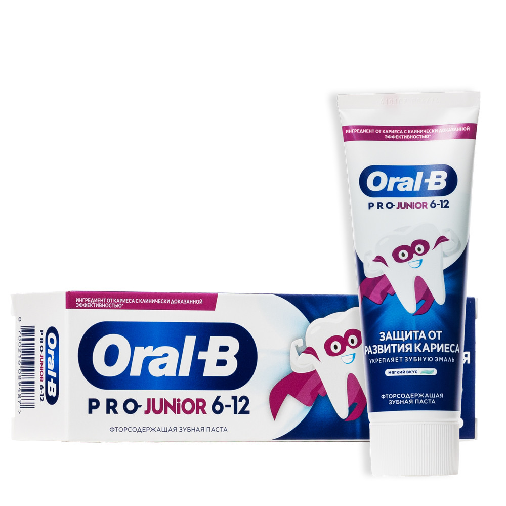 Орал FOR KIDS Орал Б детская зубная паста PRO JUNIOR 6-12 75мл.