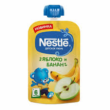 Нестле FOR KIDS Нестле пюре яблоко, банан с 6м 90г 0285