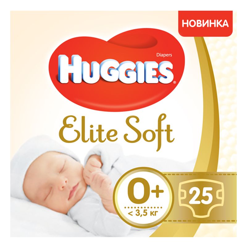 Хаггис ПРОДУКТЫ ДЛЯ ДЕТЕЙ Хаггис подгузники # 0 (до 3,5 кг) elite soft для новорожденных N25
