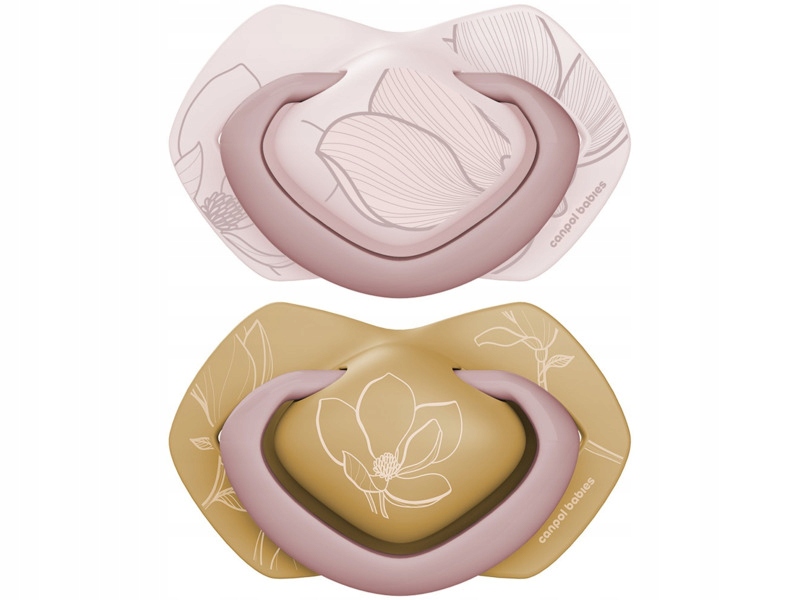 Канпол FOR KIDS Canpol Silicone pacifier, symmetrical, 18+m, Gold, pink 2 pcs. 4109