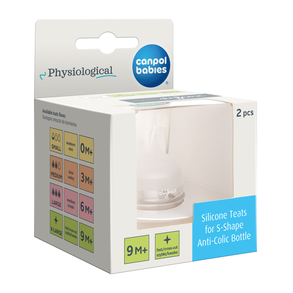 Канпол ԵՐԵԽԱՆԵՐԻ ՀԱՄԱՐ Սիլիկոնե ծծակ կերակրման S-աձև շշի համար 2հատ, XL 4174