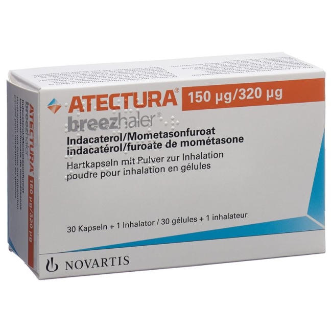 Атектура MEDICINES Atectura Breezhaler powder for inhalation, capsules 150mcg+320mcg N30