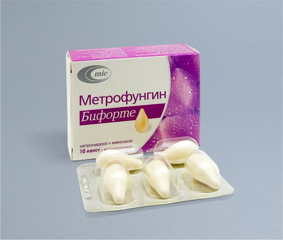 Метрофунгин ԴԵՂՈՐԱՅՔ Մետրոֆունգին Բիֆորտե հեշտոցային դեղապատիճներ 200մգ+750մգ x 10