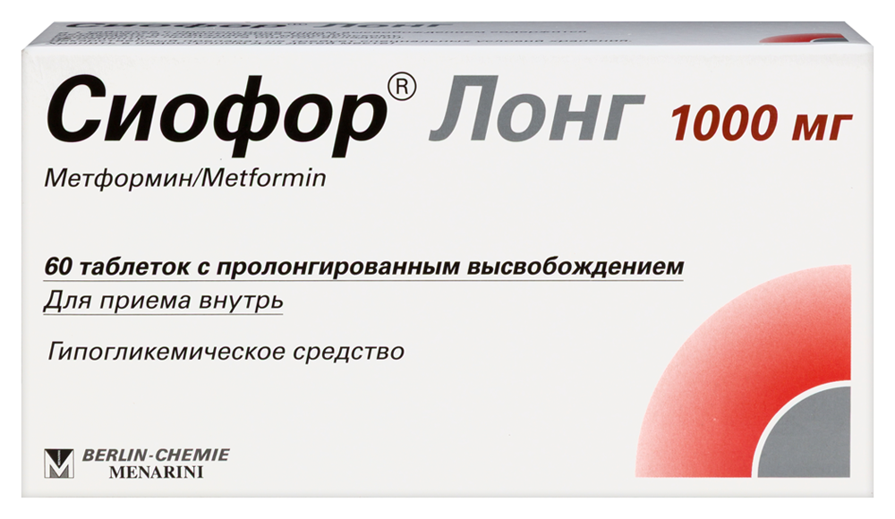 Сиофор ԴԵՂՈՐԱՅՔ Սիոֆոր Լոնգ դեղահատեր թ/պ 1000մգ N60
